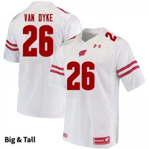 Men's Wisconsin Badgers NCAA #26 Jack Van Dyke White Authentic Under Armour Big & Tall Stitched College Football Jersey LD31F75DX
